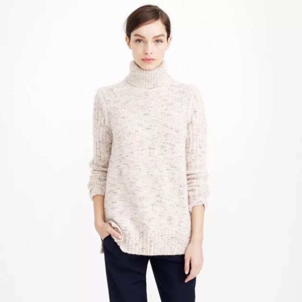 EUC JCrew Flecked Italian wool turtleneck sweater