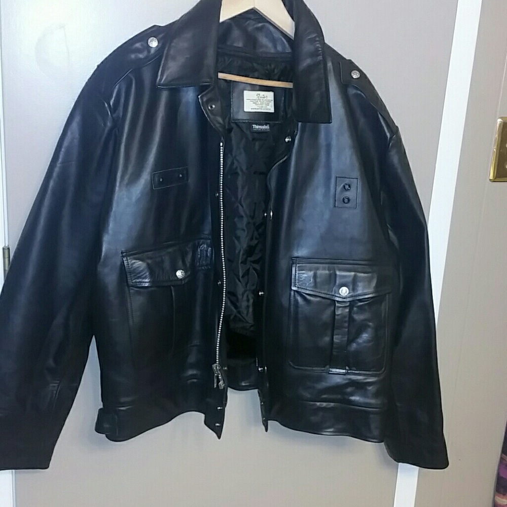 Black real leather jacket