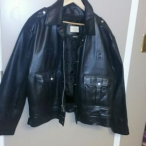 Black real leather jacket