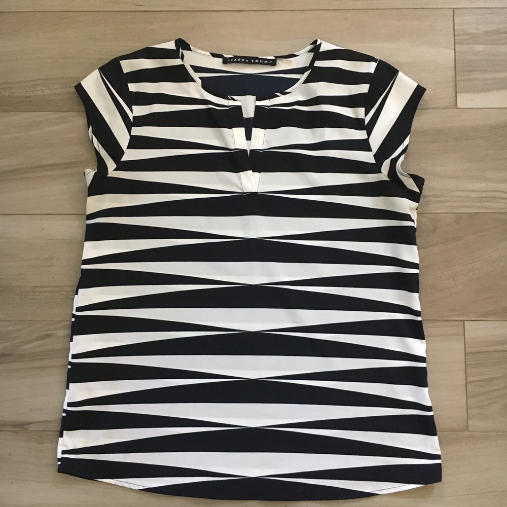 Black/white Striped Ivanka Trump Blouse