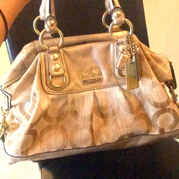 Medium Gold/Metallic Coach Purse - Picture 2 of 5