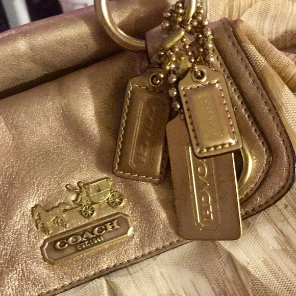Medium Gold/Metallic Coach Purse - Picture 3 of 5
