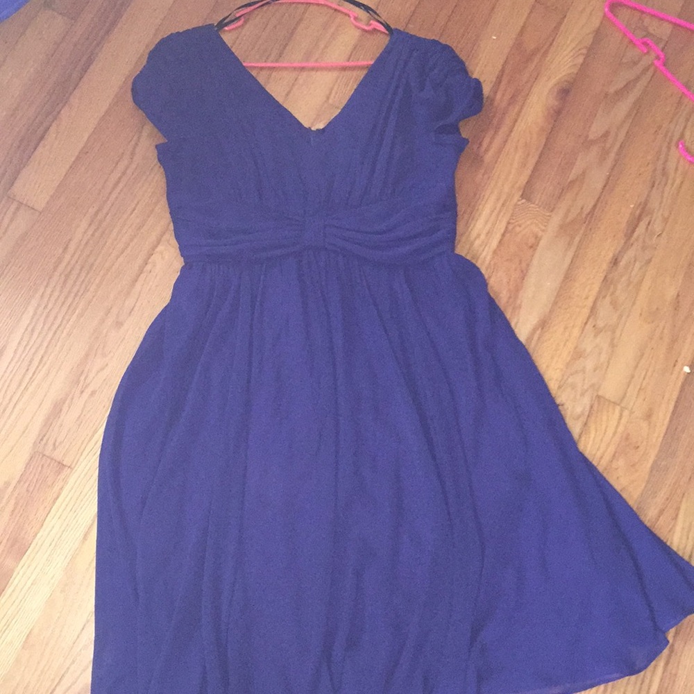 Purple, just past the knee dress