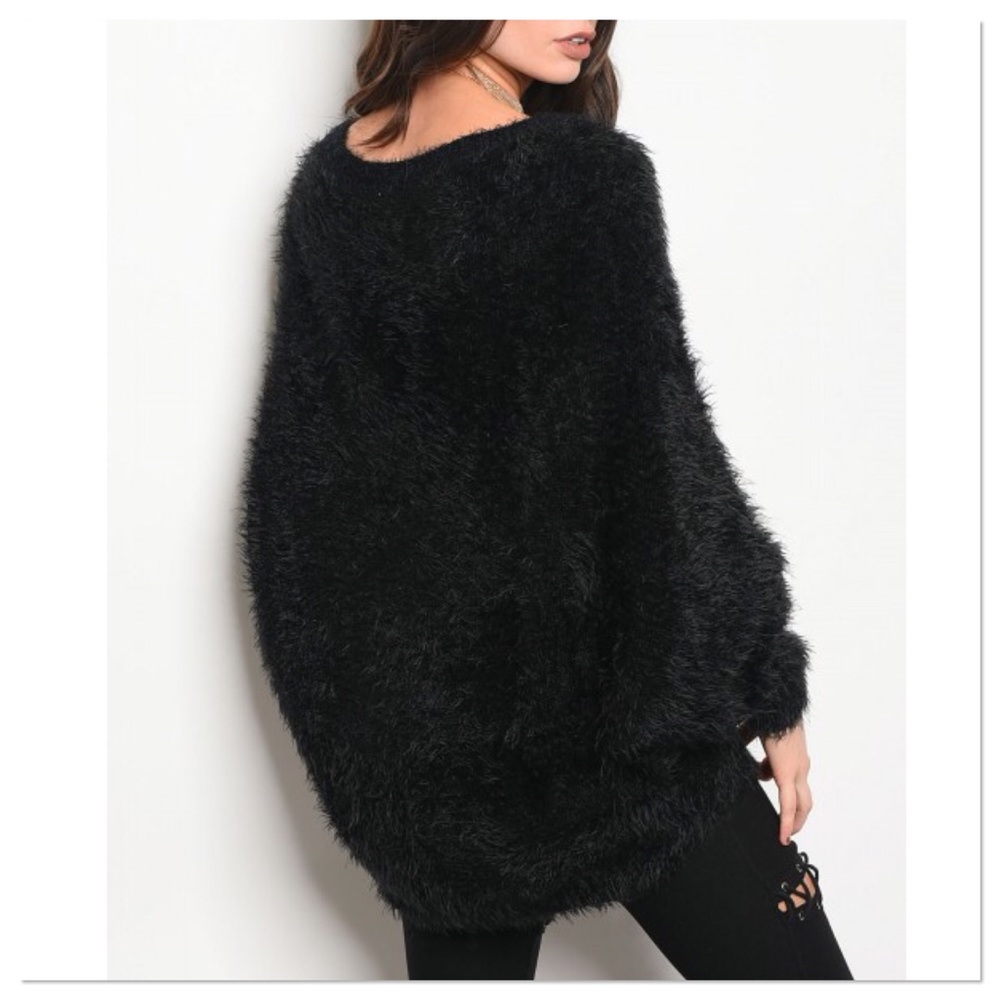 ๐จ SALE! Black Fuzzy Sweater - Picture 3 of 3