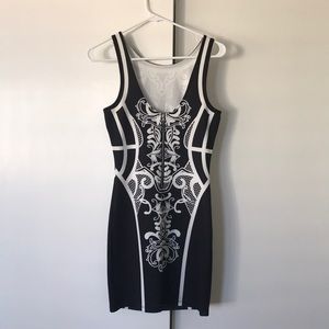 Jealous Tomato black & white body con dress