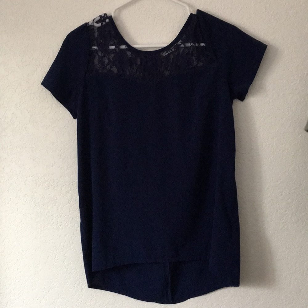 Blue lace top