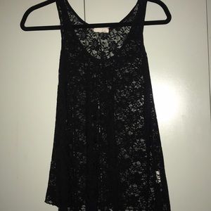 Lush black laced tank top SIZE: Large