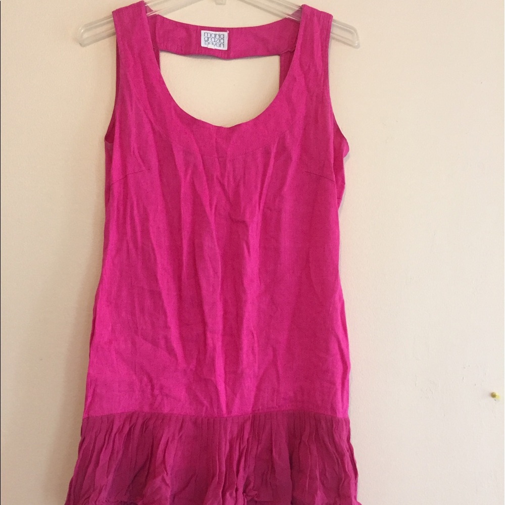 Maria Grazia Severi Pink Dress with Ruffle bottom
