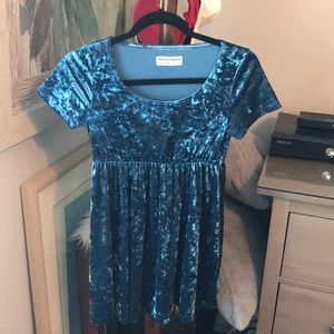 Blue American Apparel babydoll velvet dress