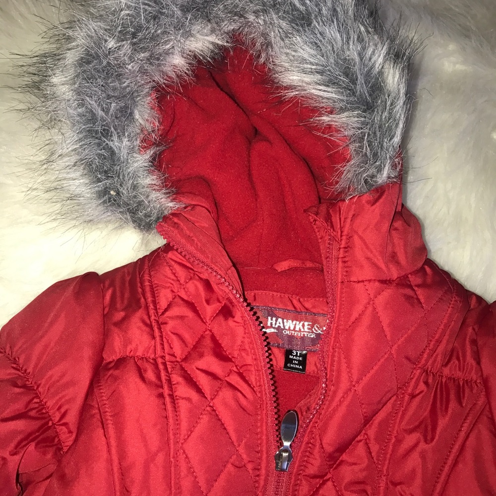 Red puffer coat size 3T