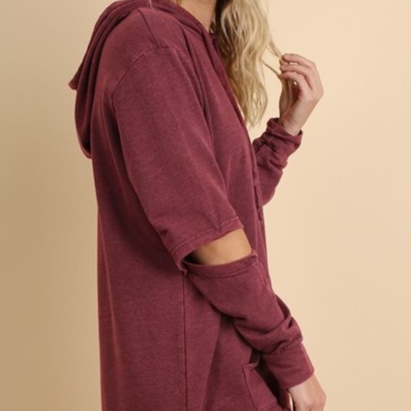 LAST ONE SIZE LARGE cozy long sleeve hooded dress - Picture 5 of 5