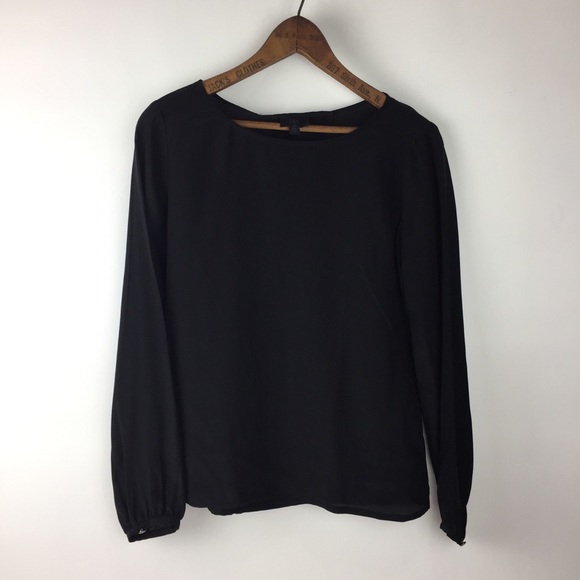 Banana Republic Tops - Banana Republic | Black Silk Cutout Back Blouse