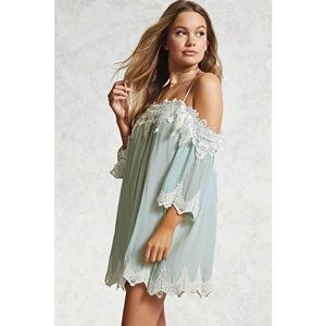 FOREVER 21: Mint Off the shoulder dress