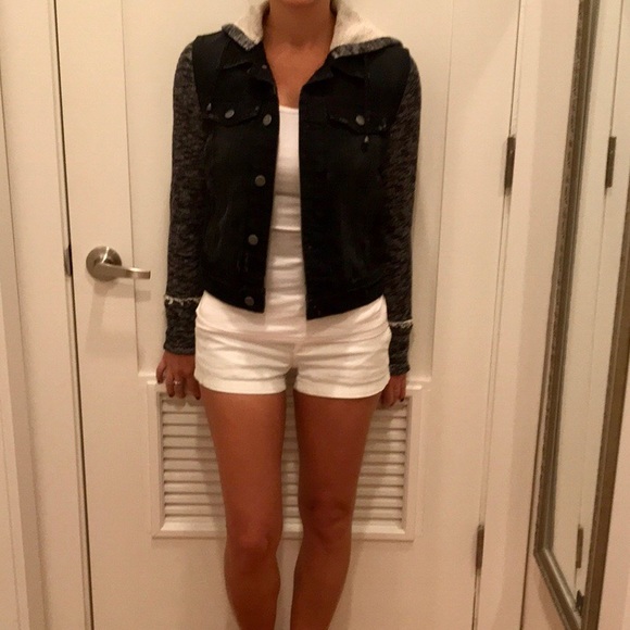❌Sold❌Free People Denim & Knit Jacket Black Pumice - Picture 7 of 8