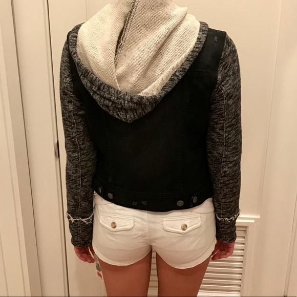 ❌Sold❌Free People Denim & Knit Jacket Black Pumice - Picture 8 of 8