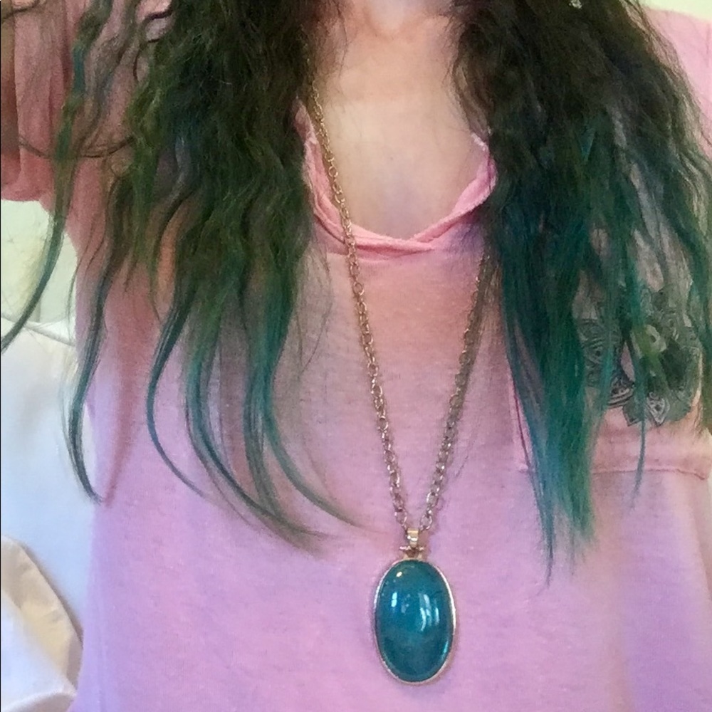 🆕Long Boho Green Pendant Necklace