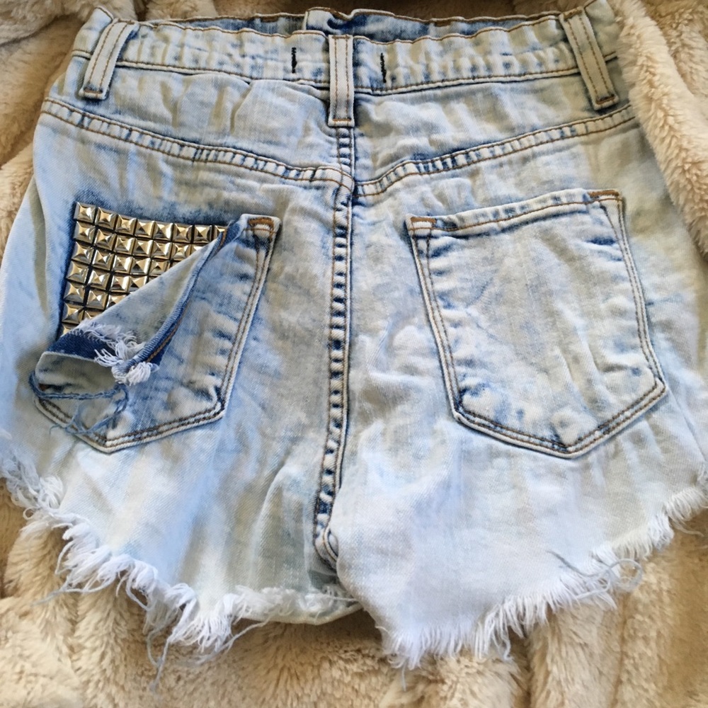 FOREVER 21: Studded High Waisted Shorts