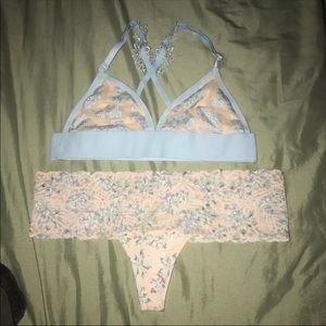 NWT Pink Bralette And Panty Set