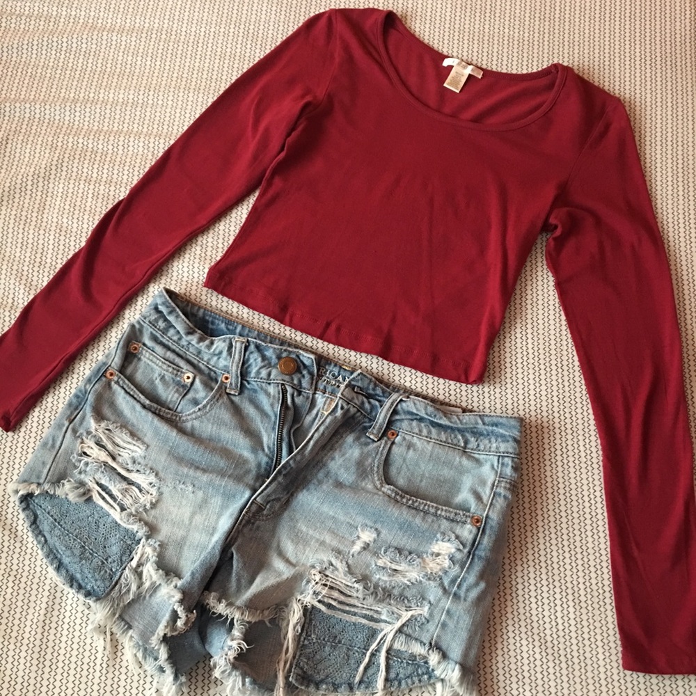 Bozzolo Maroon Crop Top
