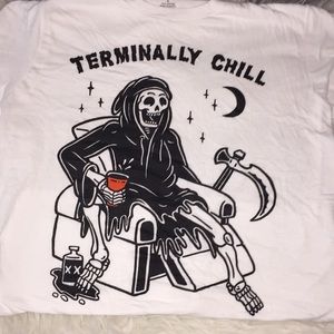 Terminally Chill Skeleton Boyfriend Tee