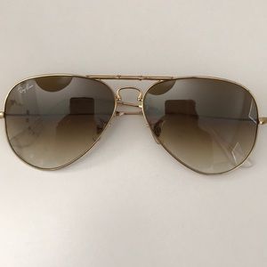 Rayban Aviators gold folding
