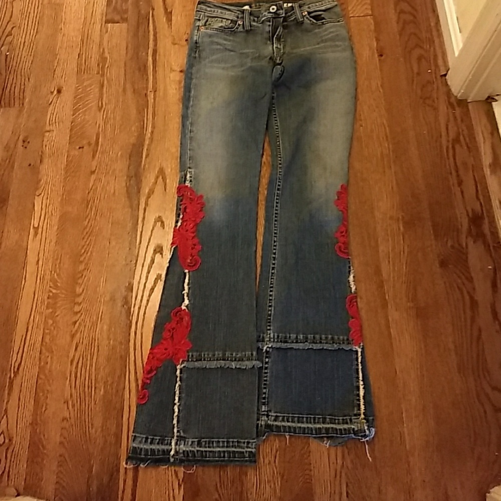 Allen B jeans with the red lace size 29