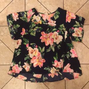 Blue with flower design top