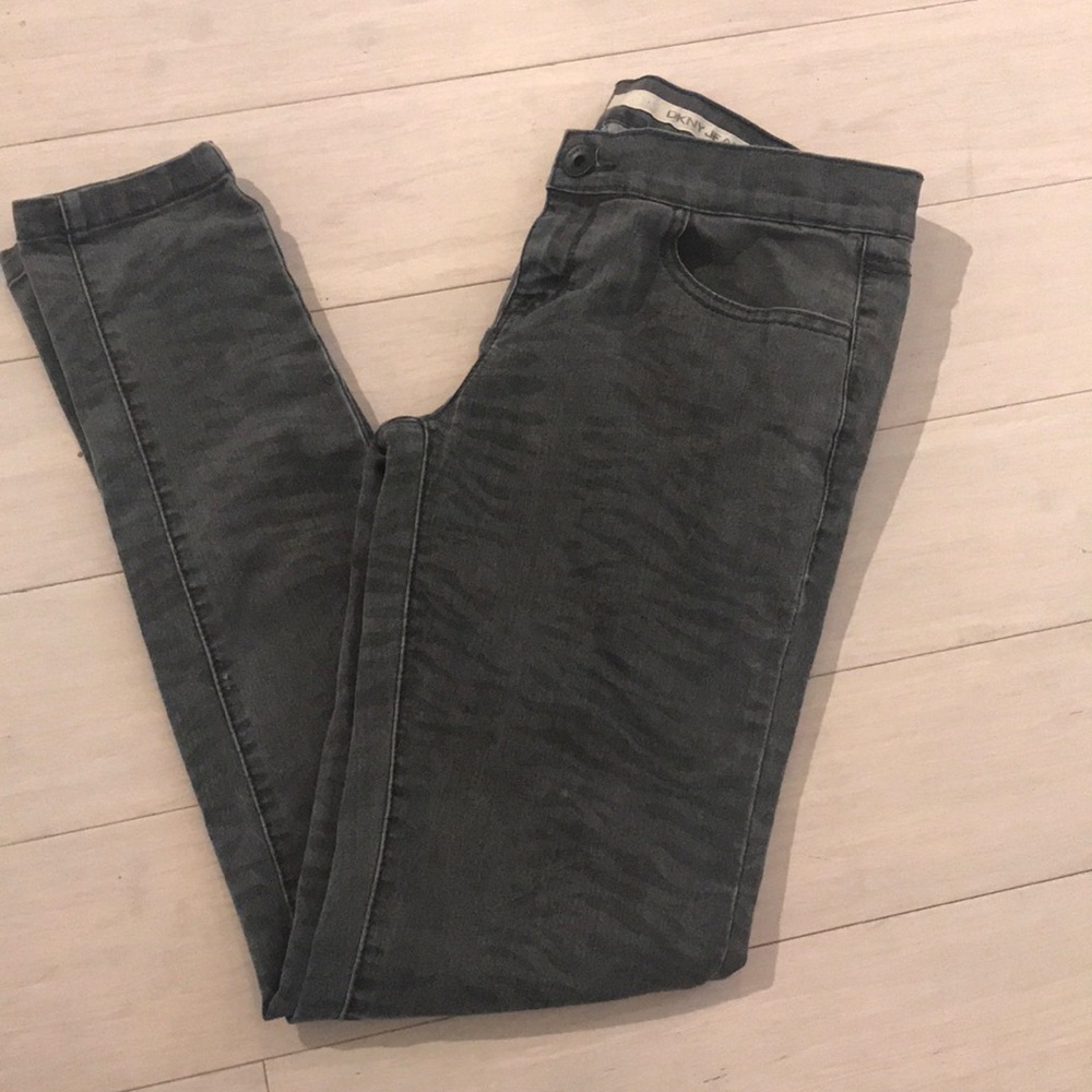 DKNY JEANS skinny animal print GRAY