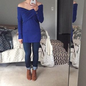 Off-the-shoulder sweater
