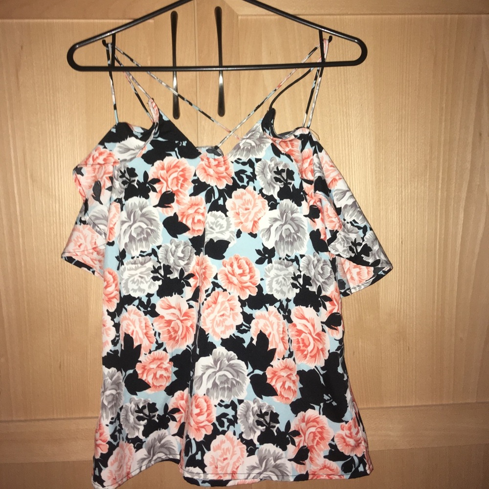 FRANCESCA'S floral print silk blouse