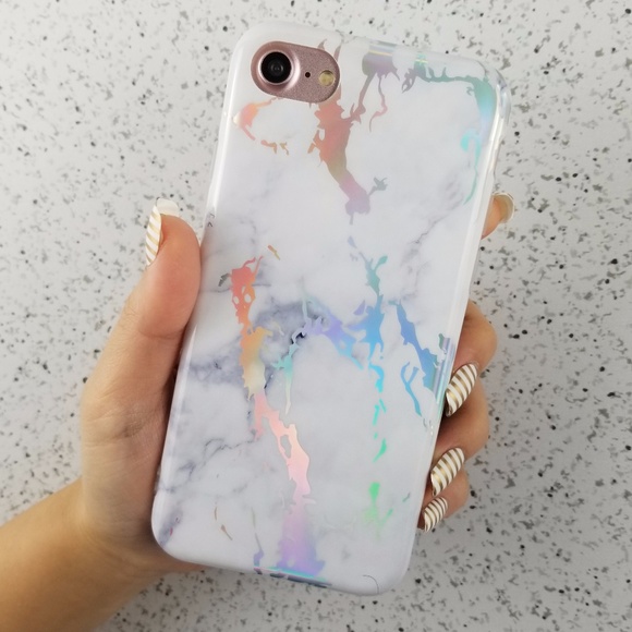 iiPhone White Holographic Marble Case - Picture 3 of 3