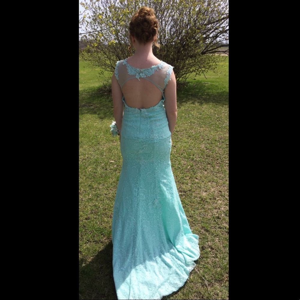 Mint Colored Nina Canacci Prom Dress