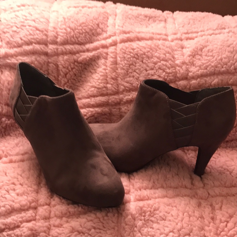 Suede 2 1/2" heel ankle boots