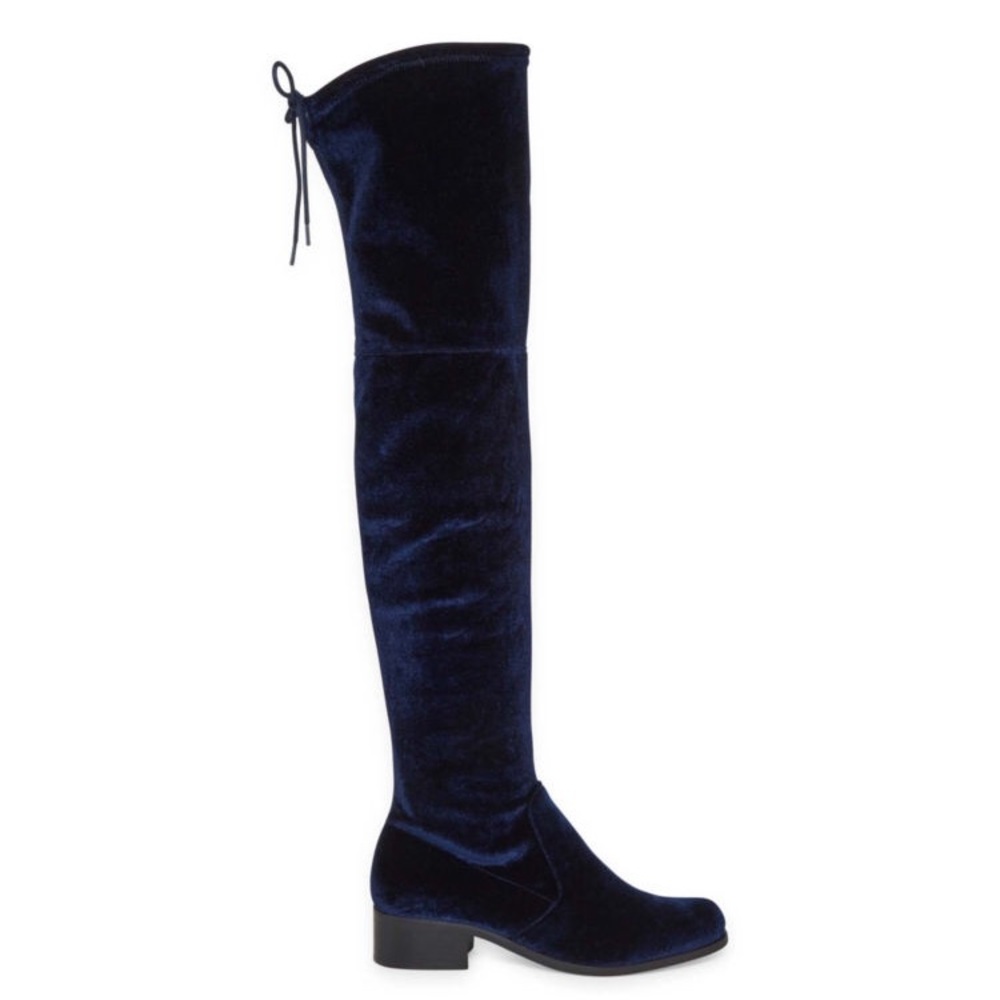 Black Velvet Over the Knee Boots