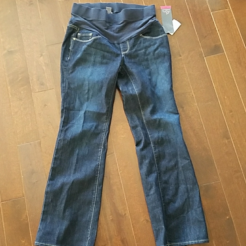 Full Panel Bootcut Maternity Jeans petite small