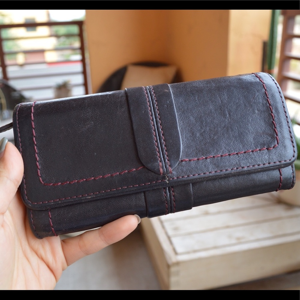 Banana Republic Wallet in Black with Red Detailing