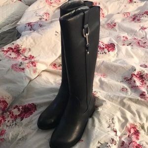 Brand new black leather boots