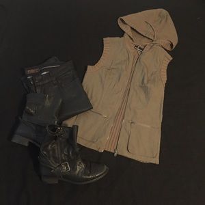 ❤️sold❤️ Donna Karan DKNY Jeans olive Cargo Vest