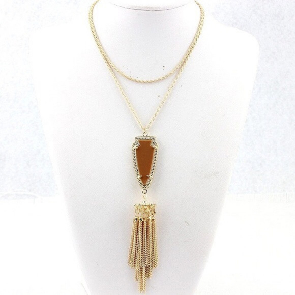Jewelry - ARROW NECKLACE WITH GOLD HARDWARE