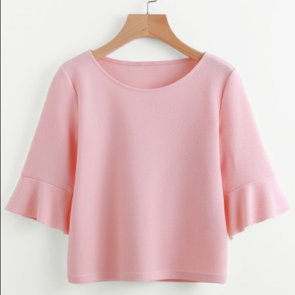 ‼️PINK‼️ Elegant Frill cuff Tee - Top - Picture 2 of 6