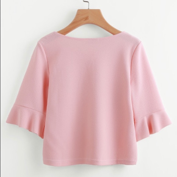 ‼️PINK‼️ Elegant Frill cuff Tee - Top - Picture 5 of 6