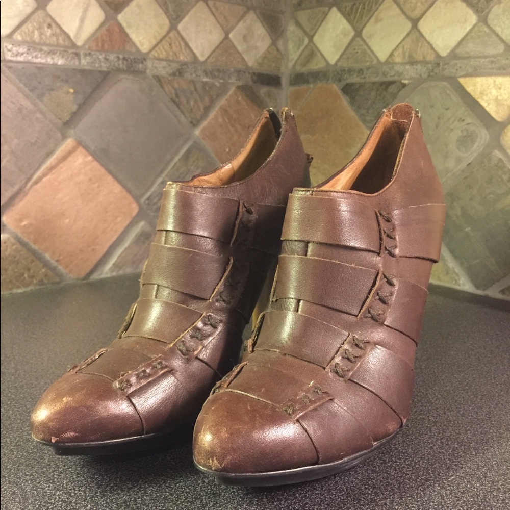 Leather Platform Booties