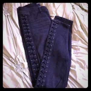 Express High Rise Charcoal Jeggings