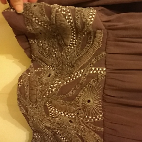 Saivana 100% silk light brown blouse with embroide - Picture 2 of 3