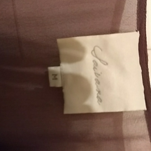 Saivana 100% silk light brown blouse with embroide - Picture 3 of 3