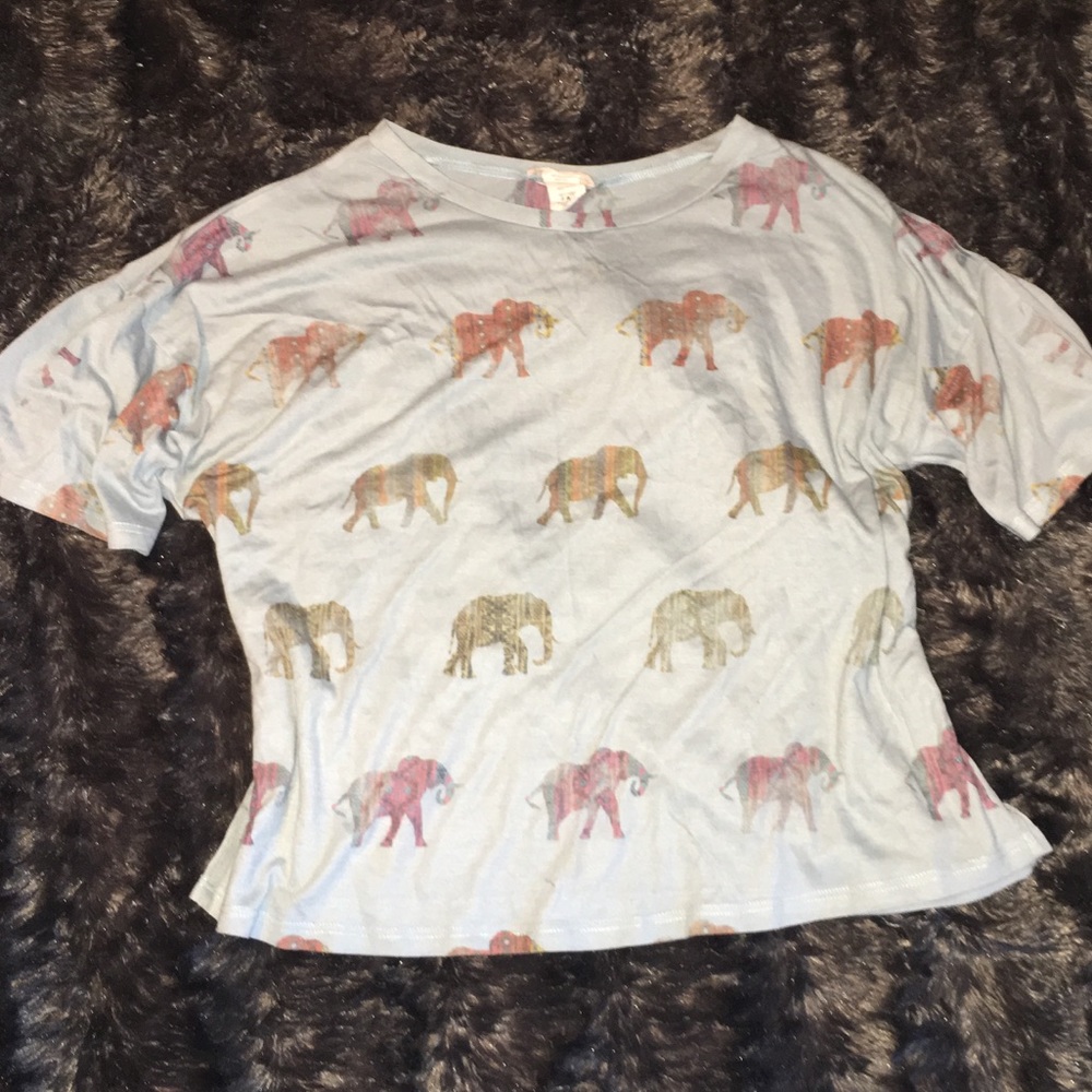 Elephant Print Loose-fit Shirt - Size L