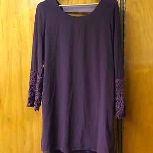 Violet Long-Sleeve (with lace) Dress (Size M)