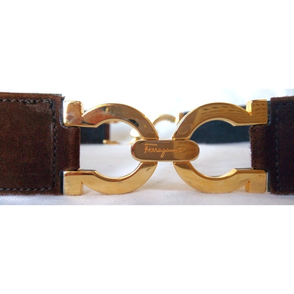 Salvatore Ferragamo Brown Suede Belt Vintage