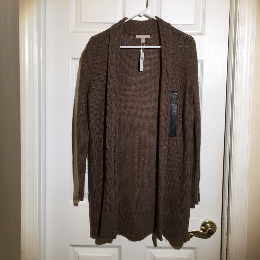 NEW banana republic knit army green woven cardigan