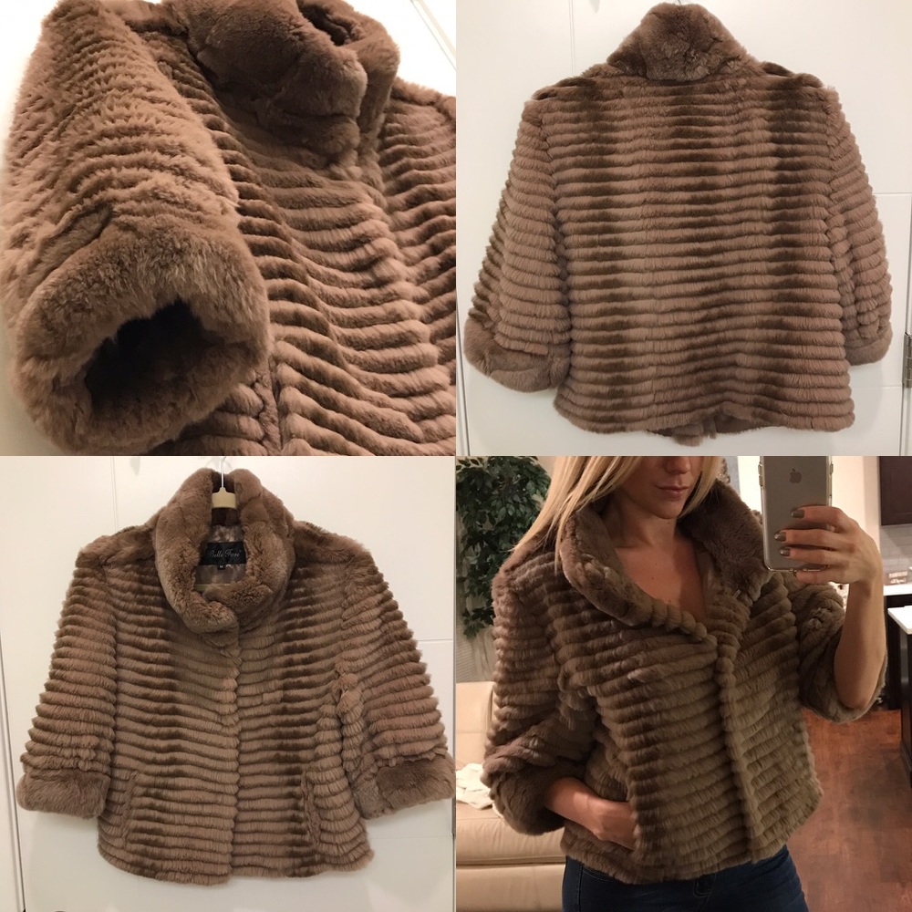 Cropped Sleeve Fur Coat - Picture 1 of 8